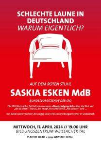45. Roter Stuhl mit Saskia Esken
